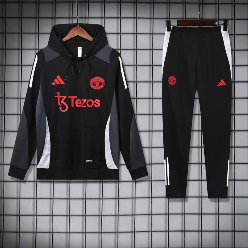 Thailand Quality(AAA) 24/25 Manchester United Black Soccer Tracksuit 06