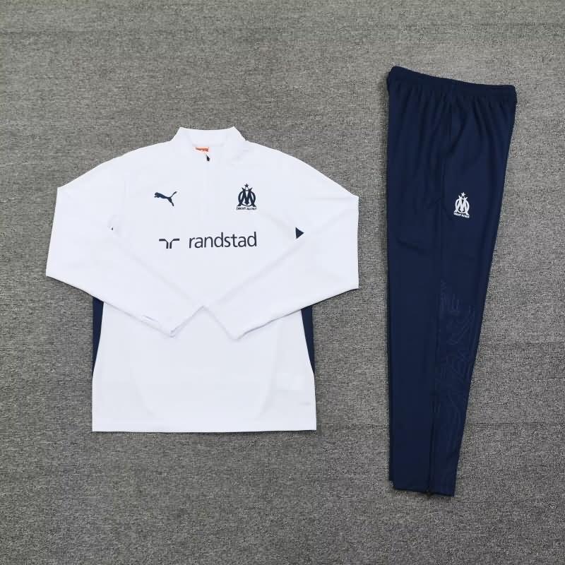 Thailand Quality(AAA) 24/25 Marseilles White Soccer Tracksuit