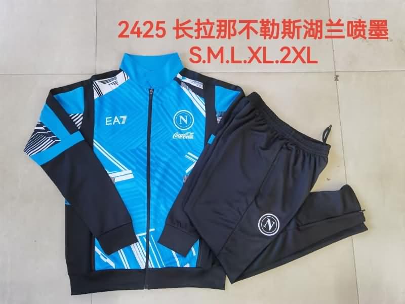 Thailand Quality(AAA) 24/25 Napoli Blue Soccer Tracksuit 02