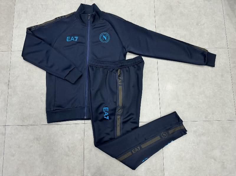 Thailand Quality(AAA) 24/25 Napoli Dark Blue Soccer Tracksuit