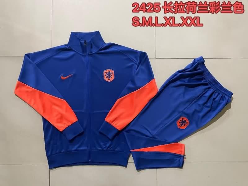 Thailand Quality(AAA) 2024 Netherlands Blue Soccer Tracksuit