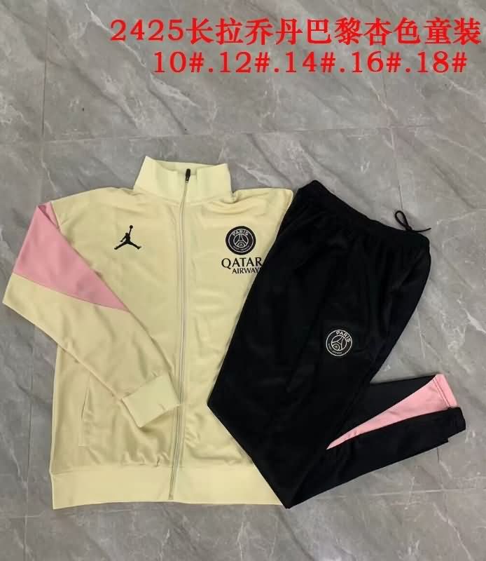 Kids - Thailand Quality(AAA) 24/25 Paris St Germain Yellow Soccer Tracksuit