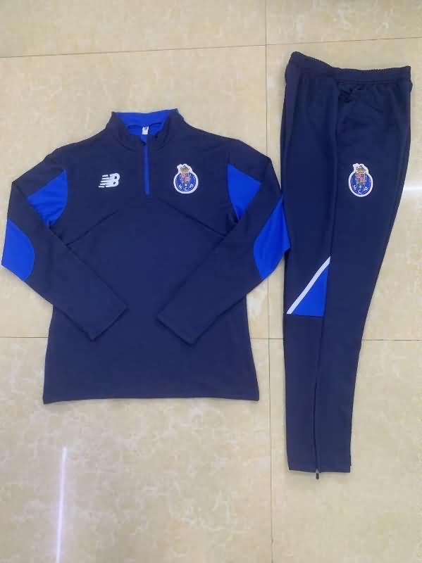 Thailand Quality(AAA) 24/25 Porto Dark Blue Soccer Tracksuit