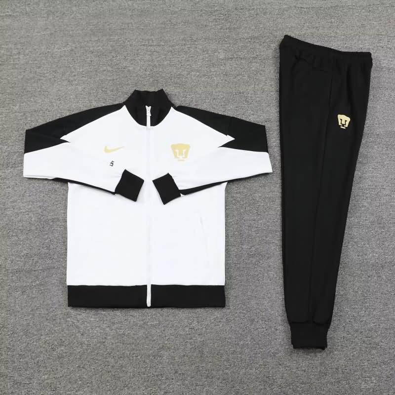 Thailand Quality(AAA) 24/25 Pumas UNAM White Soccer Tracksuit