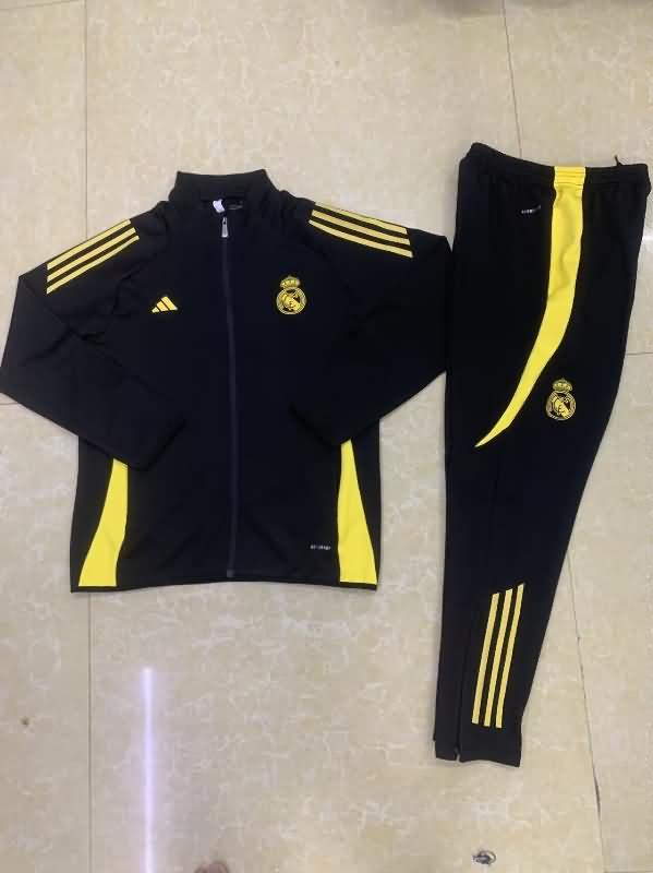 Thailand Quality(AAA) 24/25 Real Madrid Black Soccer Tracksuit