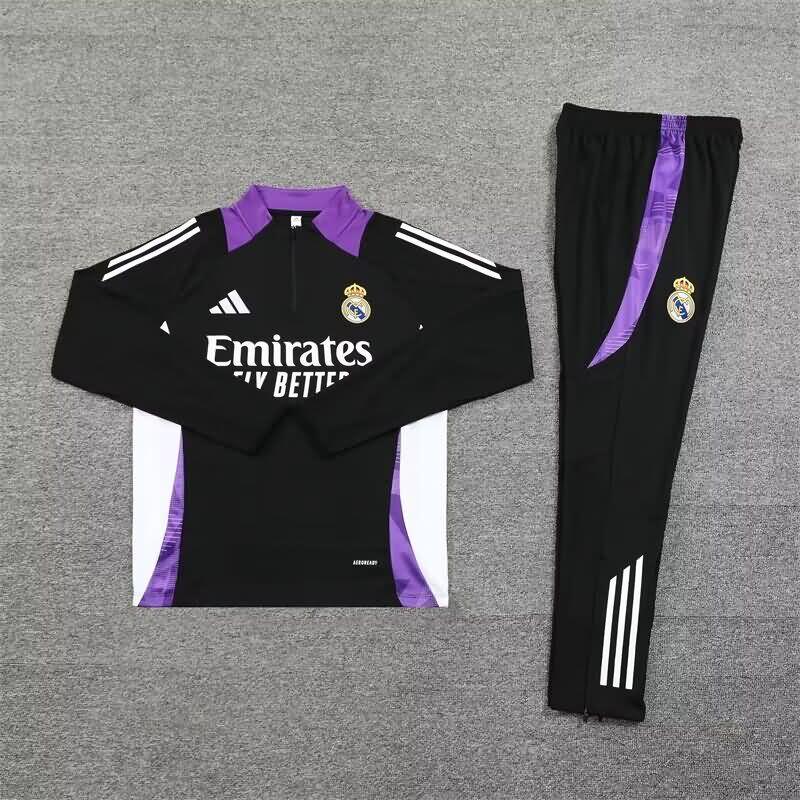 Thailand Quality(AAA) 24/25 Real Madrid Black Soccer Tracksuit 05