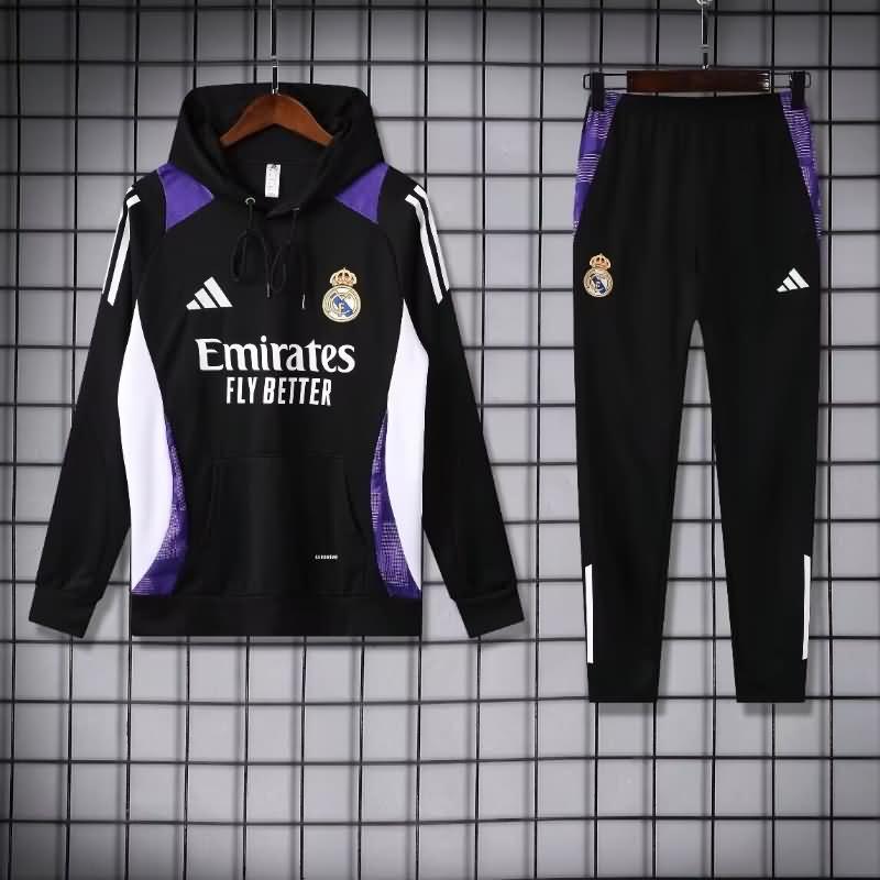 Thailand Quality(AAA) 24/25 Real Madrid Black Soccer Tracksuit 06