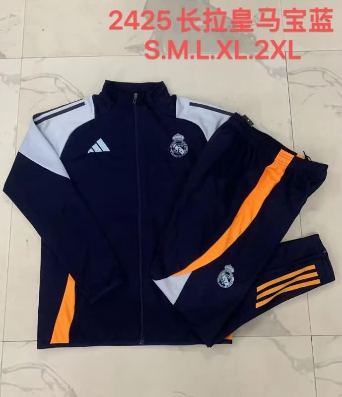 Thailand Quality(AAA) 24/25 Real Madrid Dark Blue Soccer Tracksuit 06