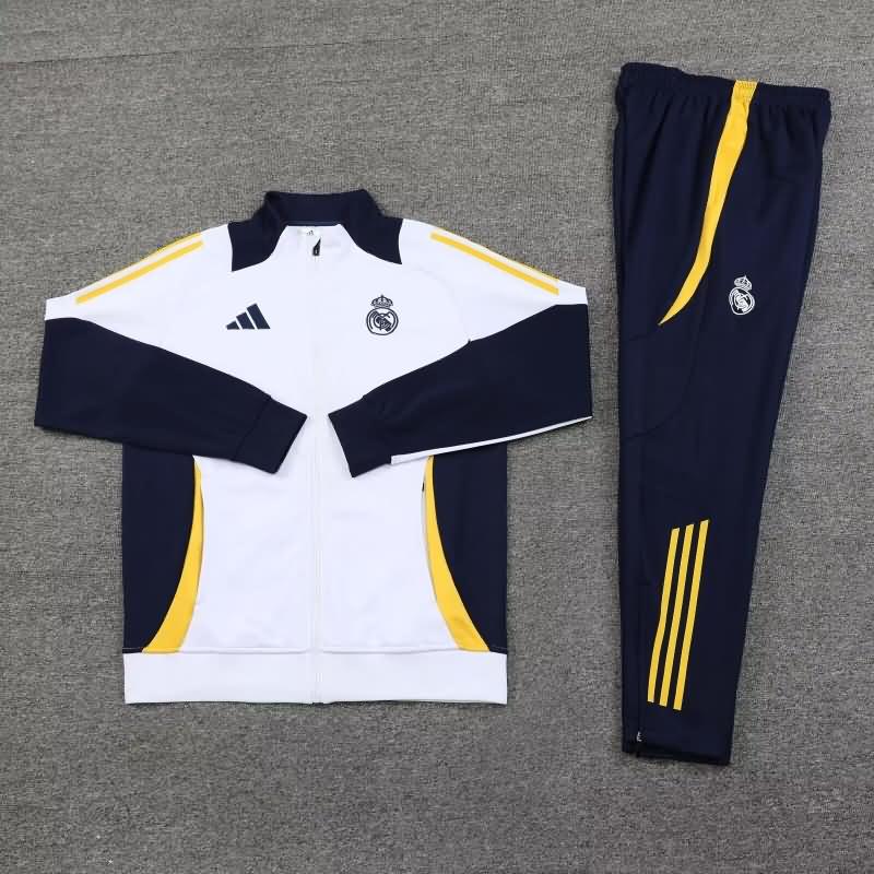 Thailand Quality(AAA) 24/25 Real Madrid White Soccer Tracksuit