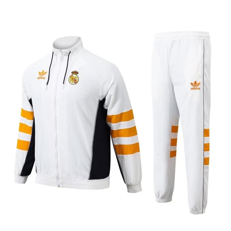 Thailand Quality(AAA) 24/25 Real Madrid White Soccer Tracksuit 04