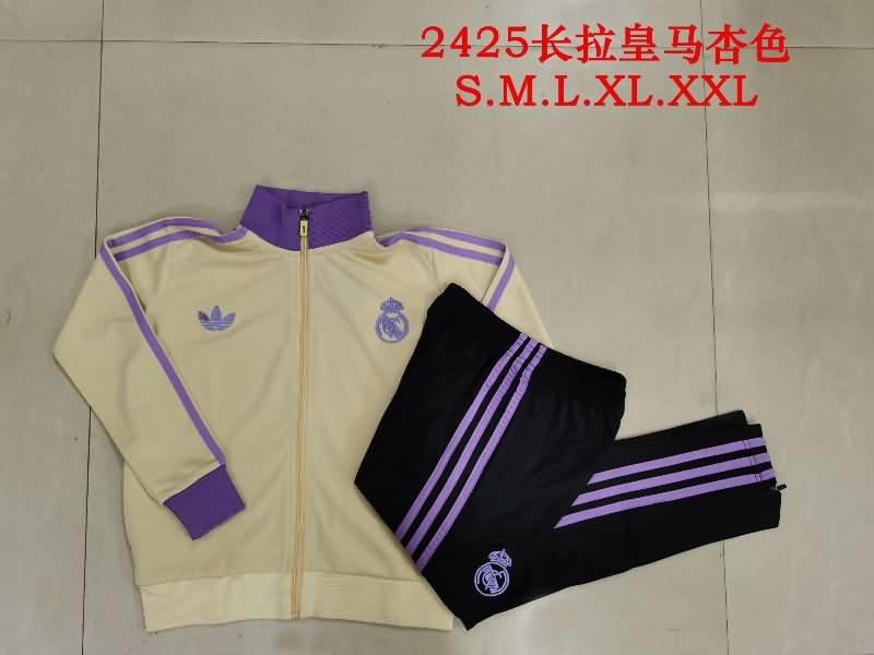 Thailand Quality(AAA) 24/25 Real Madrid Yellow Soccer Tracksuit