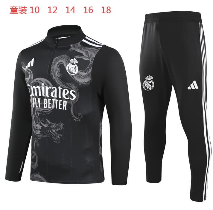 Kids - Thailand Quality(AAA) 24/25 Real Madrid Black Soccer Tracksuit