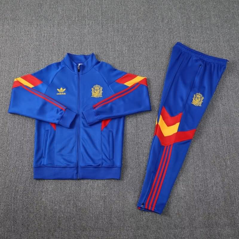 Thailand Quality(AAA) 2024 Spain Blue Soccer Tracksuit