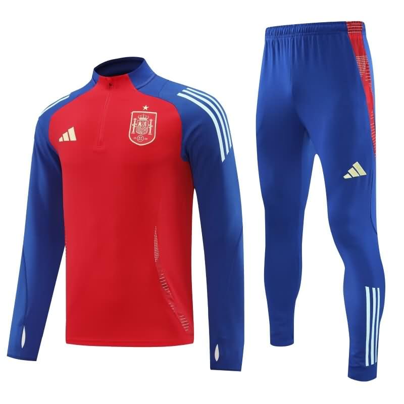 Thailand Quality(AAA) 2024 Spain Red Soccer Tracksuit