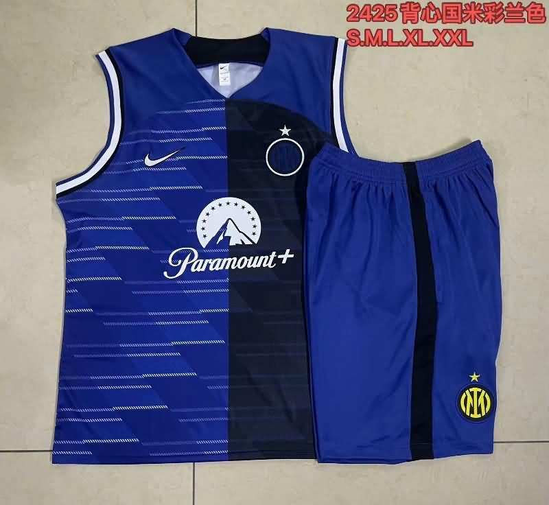 Thailand Quality(AAA) 24/25 Inter Milan Dark Blue Soccer Training Sets