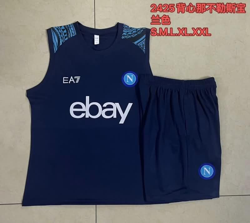 Thailand Quality(AAA) 24/25 Napoli Dark Blue Soccer Training Sets