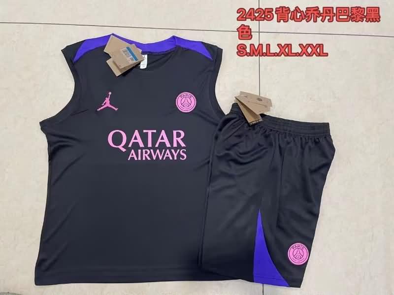 Thailand Quality(AAA) 24/25 Paris St Germain Black Soccer Training Sets