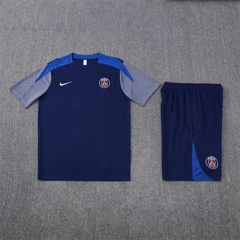 Thailand Quality(AAA) 24/25 Paris St Germain Dark Blue Soccer Training Sets 02