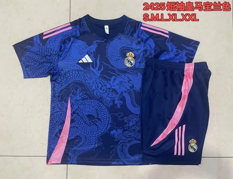 Thailand Quality(AAA) 24/25 Real Madrid Dark Blue Soccer Training Sets