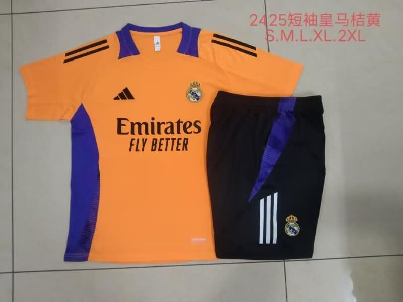 Thailand Quality(AAA) 24/25 Real Madrid Orange Soccer Training Sets