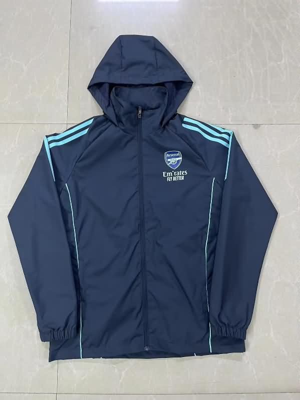 Thailand Quality(AAA) 24/25 Arsenal Dark Blue Soccer Windbreaker 02