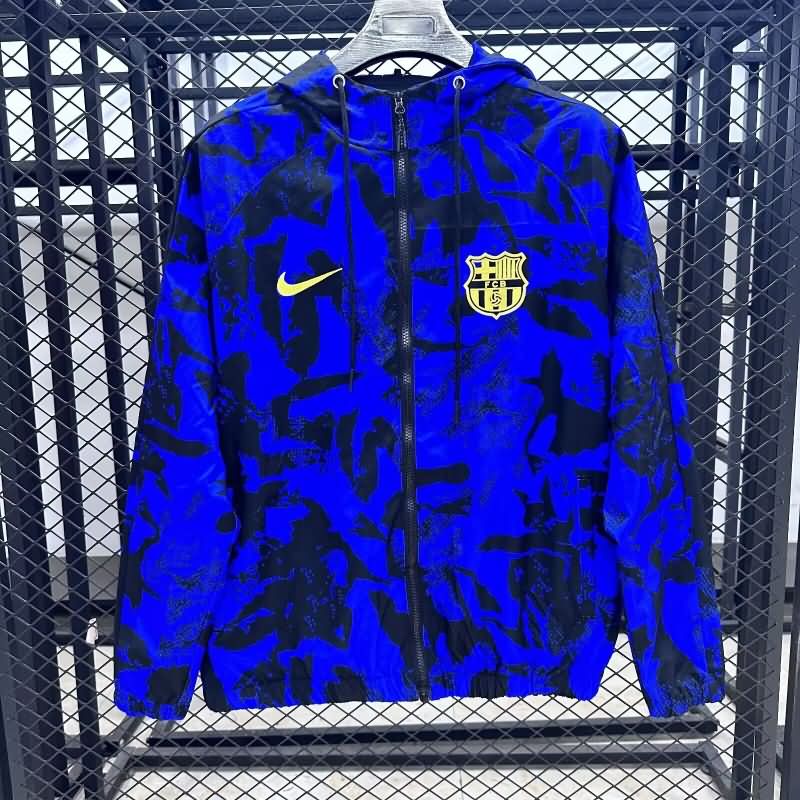 Thailand Quality(AAA) 24/25 Barcelona Blue Soccer Windbreaker 04