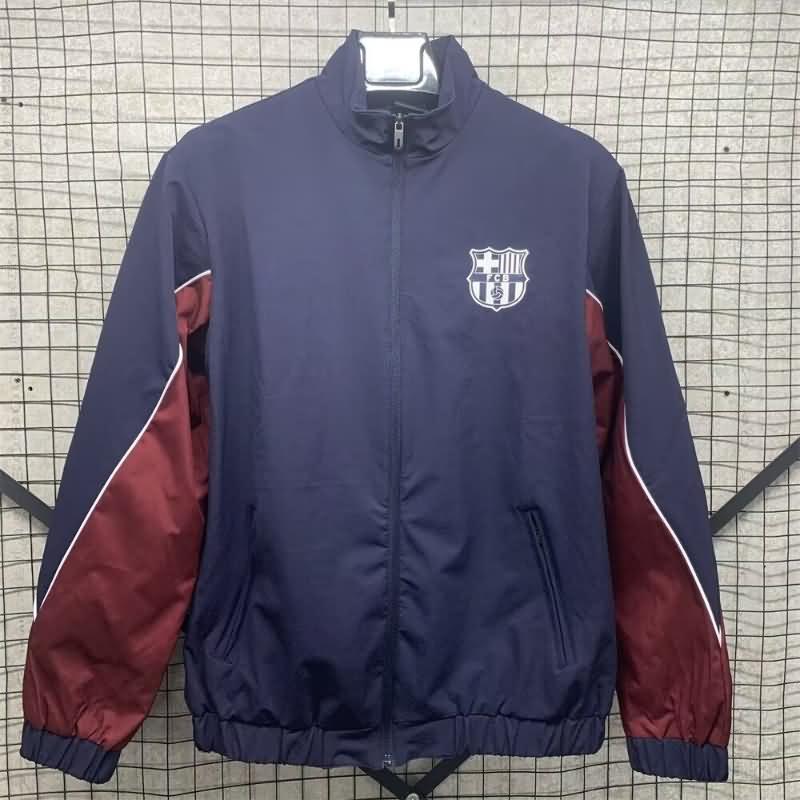 Thailand Quality(AAA) 24/25 Barcelona Dark Blue Soccer Windbreaker