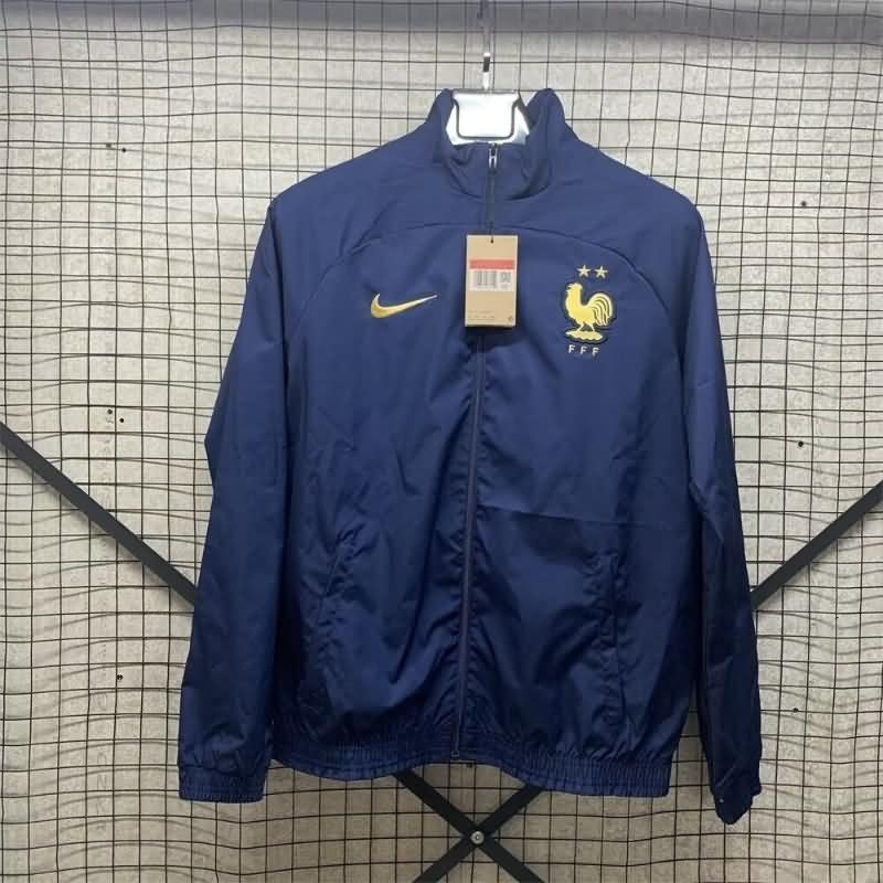 Thailand Quality(AAA) 2024 France Dark Blue Soccer Windbreaker 02