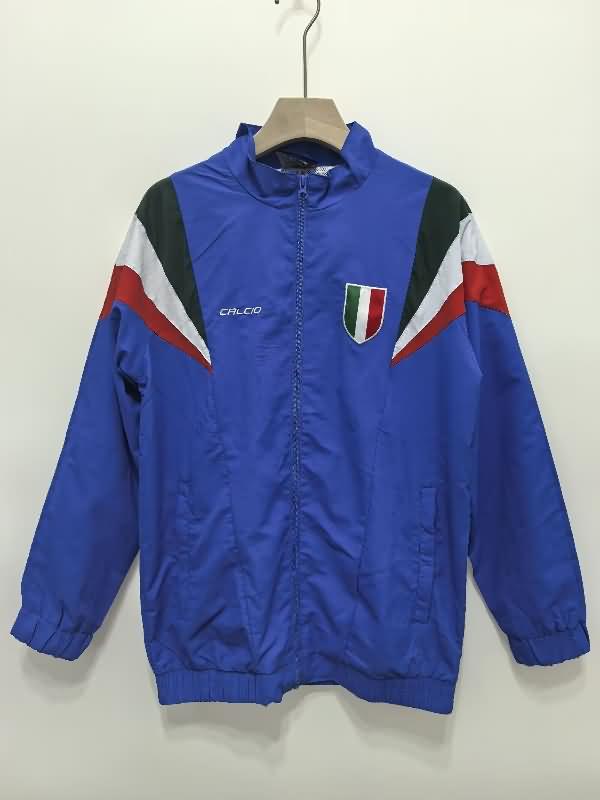 Thailand Quality(AAA) 2024 Italy Blue Soccer Windbreaker 03