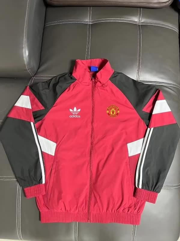 Thailand Quality(AAA) 24/25 Manchester United Red Soccer Windbreaker