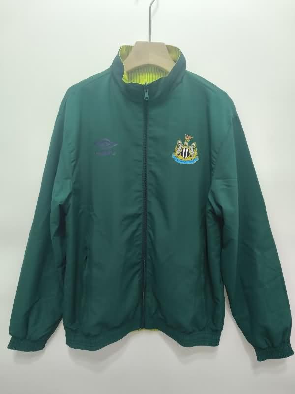 Thailand Quality(AAA) 24/25 Newcastle United Green Reversible Soccer Windbreaker