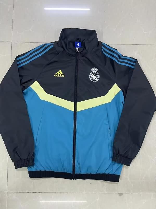 Thailand Quality(AAA) 24/25 Real Madrid Blue Soccer Windbreaker