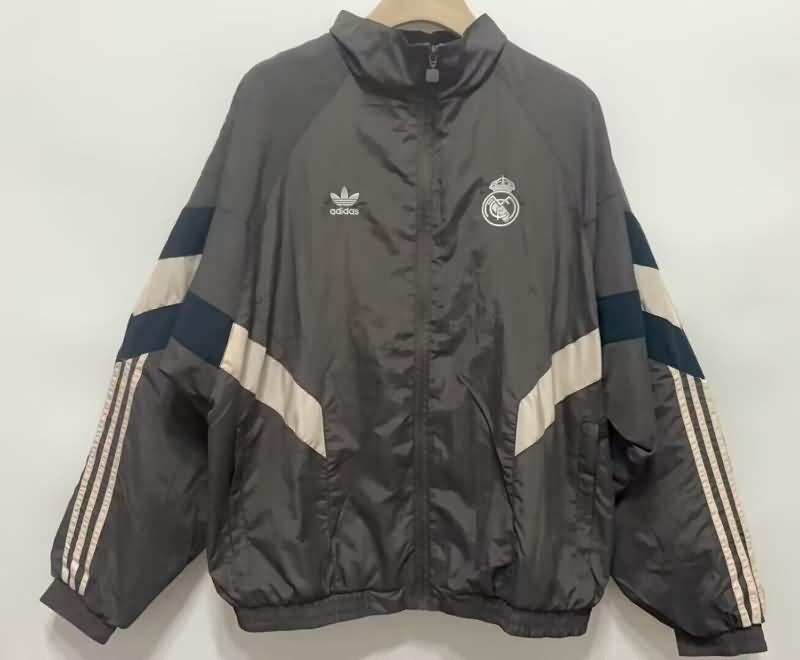 Thailand Quality(AAA) 24/25 Real Madrid Green Soccer Windbreaker