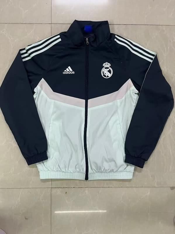 Thailand Quality(AAA) 24/25 Real Madrid Light Green Soccer Windbreaker