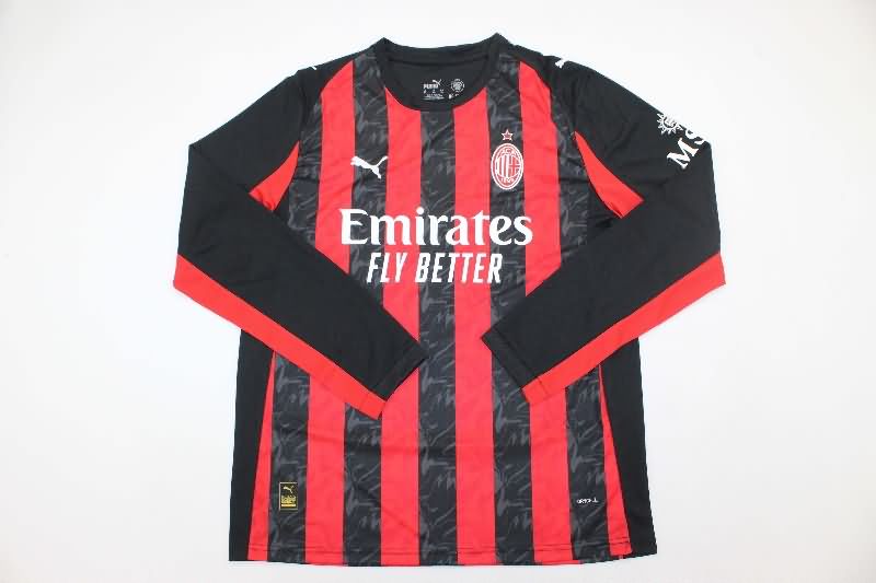 Thailand Quality(AAA) 25/26 AC Milan Home Long Sleeve Soccer Jersey