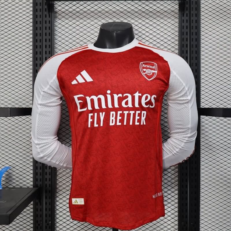 Thailand Quality(AAA) 25/26 Arsenal Home Long Sleeve Soccer Jersey(Player) Leaked