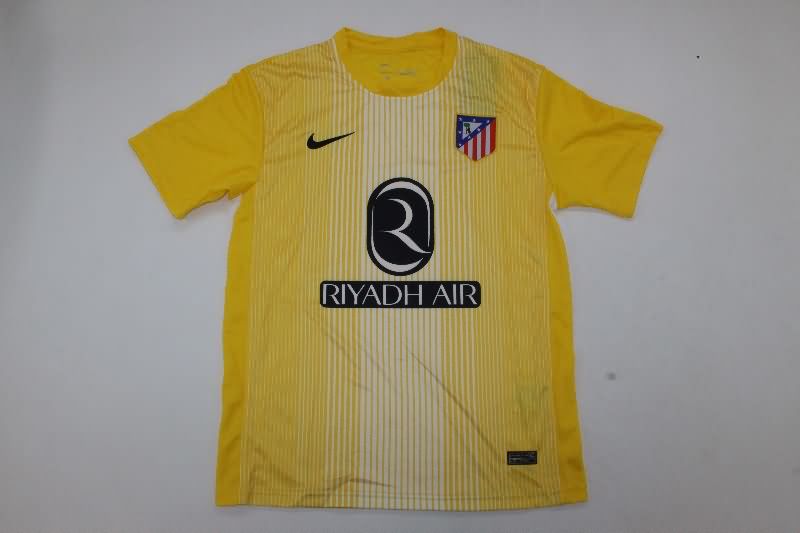 Thailand Quality(AAA) 25/26 Atletico Madrid Goalkeeper Yellow Soccer Jersey