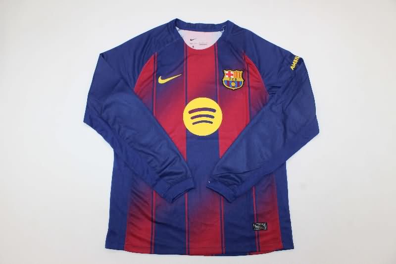 Thailand Quality(AAA) 25/26 Barcelona Home Long Sleeve Soccer Jersey