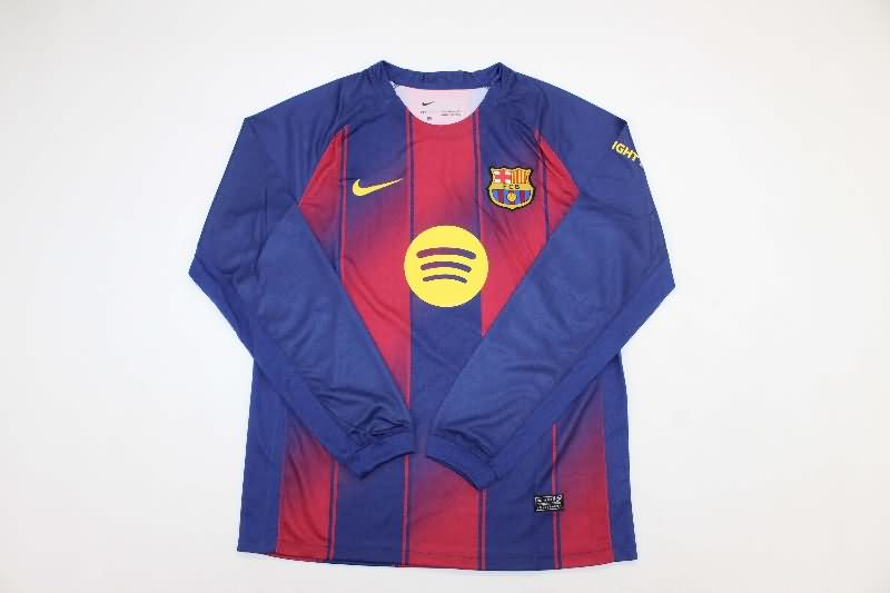 Thailand Quality(AAA) 25/26 Barcelona Home Long Sleeve Soccer Jersey Leaked