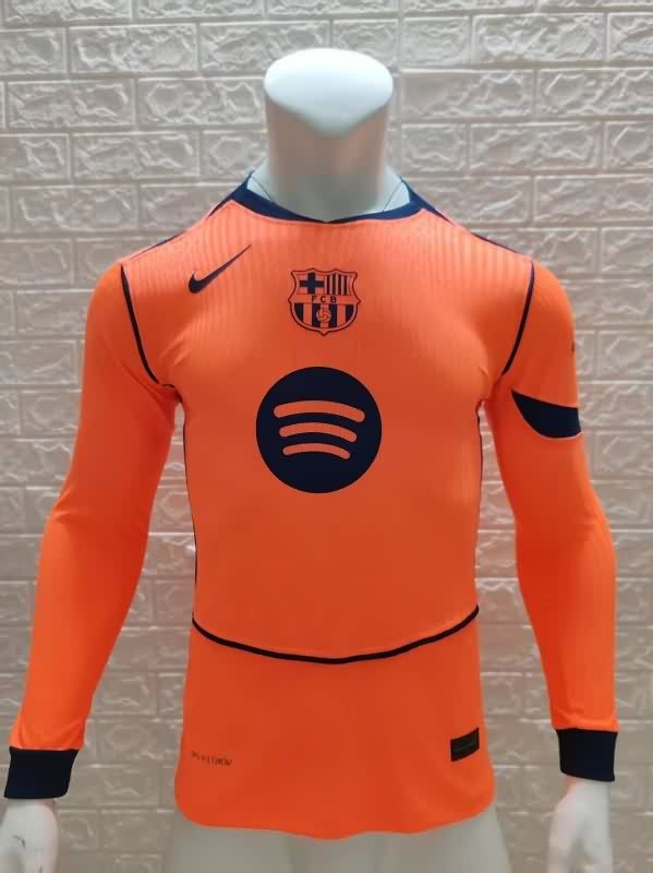 Thailand Quality(AAA) 25/26 Barcelona Third Long Sleeve Soccer Jersey (Player)
