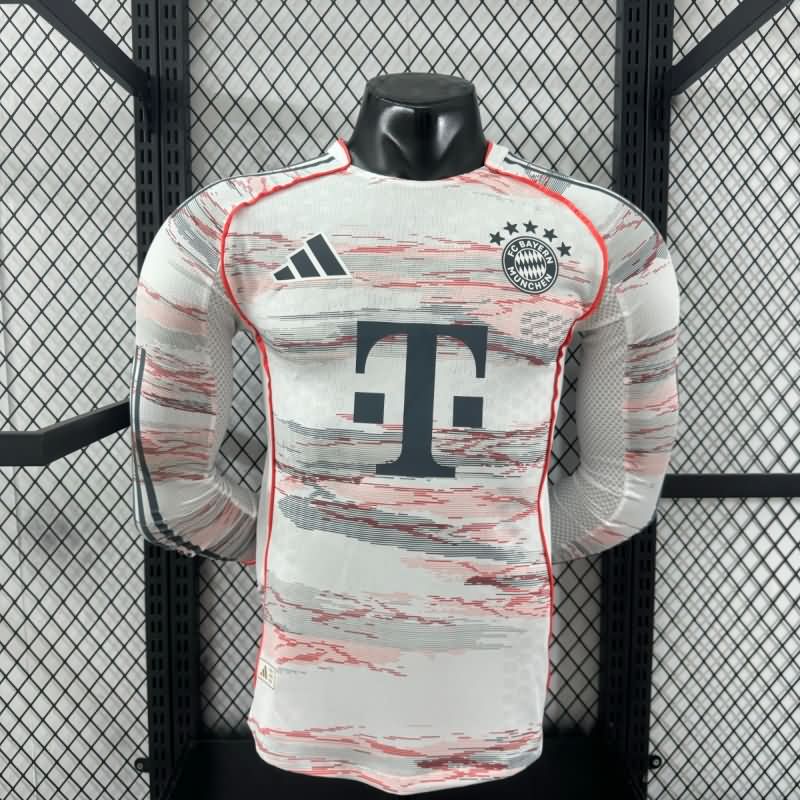 Thailand Quality(AAA) 25/26 Bayern Munich Away Long Sleeve Soccer Jersey (Player)