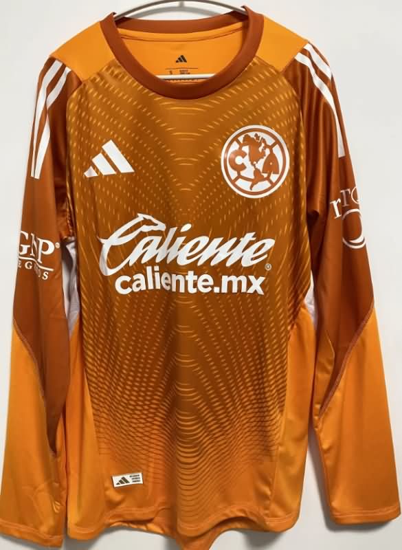 Thailand Quality(AAA) 25/26 Club America Goalkeeper Orange Long Sleeve Jersey (Player)