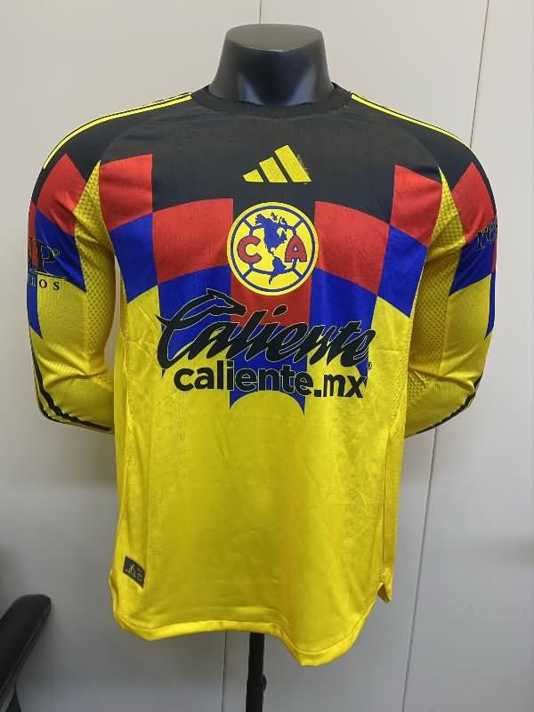 Thailand Quality(AAA) 25/26 Club America Home Long Sleeve Soccer Jersey (Player)
