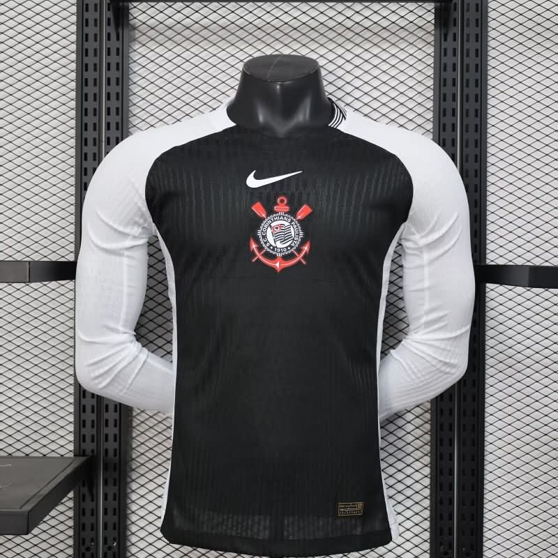 Thailand Quality(AAA) 2025 Corinthians Away Long Sleeve Soccer Jersey (Player)