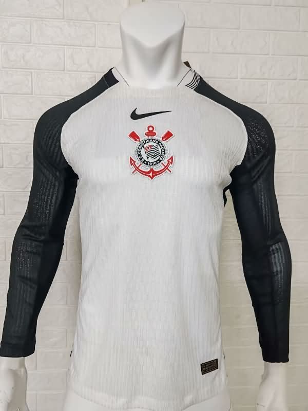 Thailand Quality(AAA) 2025 Corinthians Home Long Sleeve Soccer Jersey (Player)