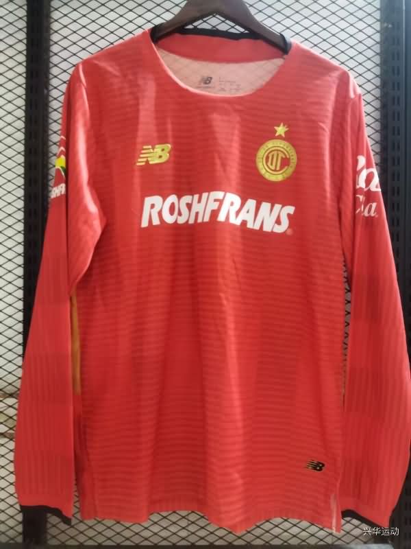 Thailand Quality(AAA) 25/26 Deportivo Toluca Home Long Sleeve Soccer Jersey