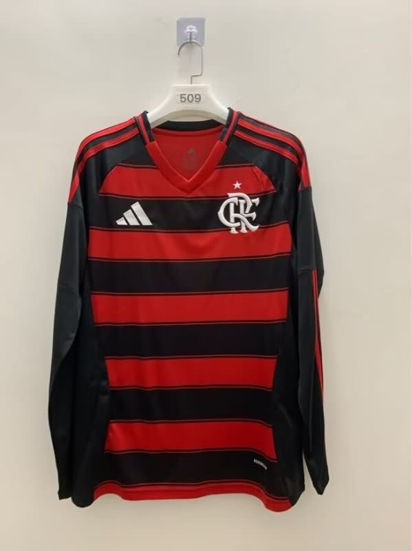 Thailand Quality(AAA) 2025 Flamengo Home Long Sleeve Soccer Jersey