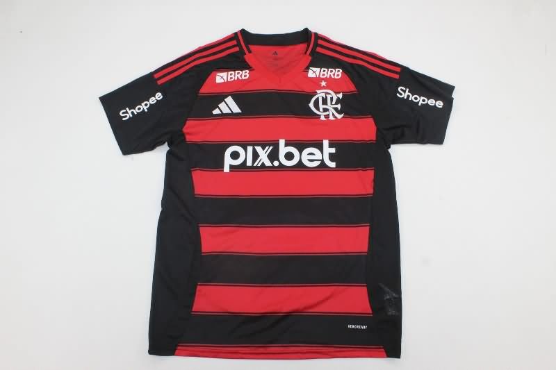 Thailand Quality(AAA) 2025 Flamengo Home Soccer Jersey Sponsor