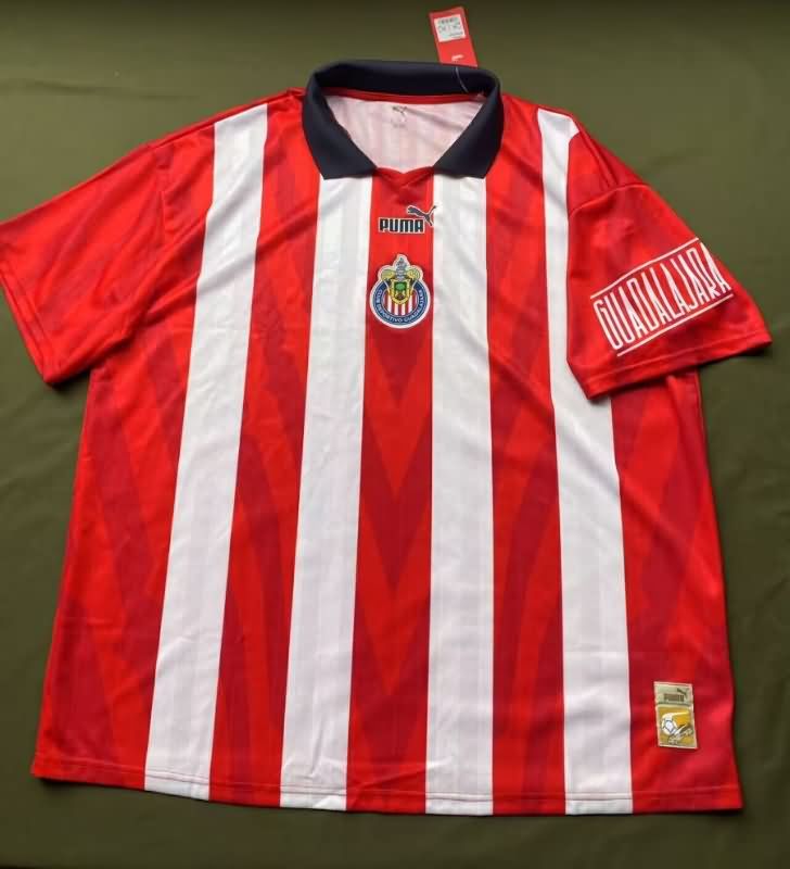 Thailand Quality(AAA) 25/26 Guadalajara Red White Soccer Jersey