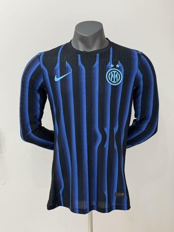 Thailand Quality(AAA) 25/26 Inter Milan Home Long Sleeve Soccer Jersey (Player) Leaked